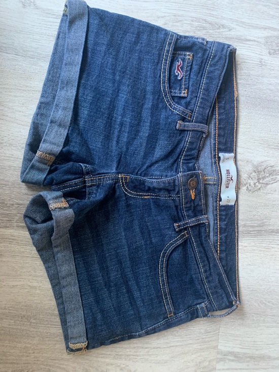 Hollister Pants - Hollister Dark Blue Denim Shorts with Contrast Stitching